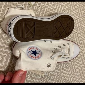 Never worn white high top converse